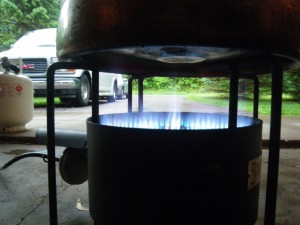 Banjo burner boil kettle