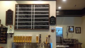 Tap selection at Lazy Monk Brewing