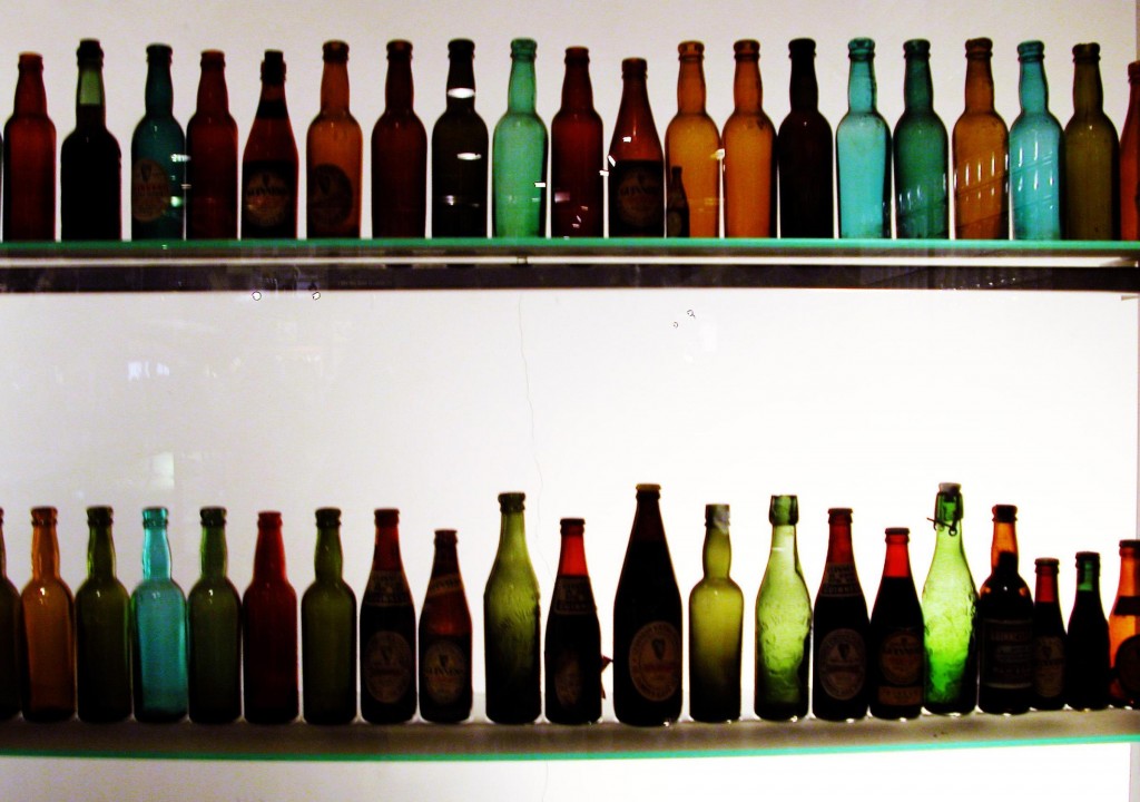 Lots of colored bottles